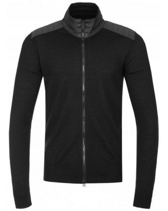 Mens Kelby Full Zip Cardigan Jumper Black