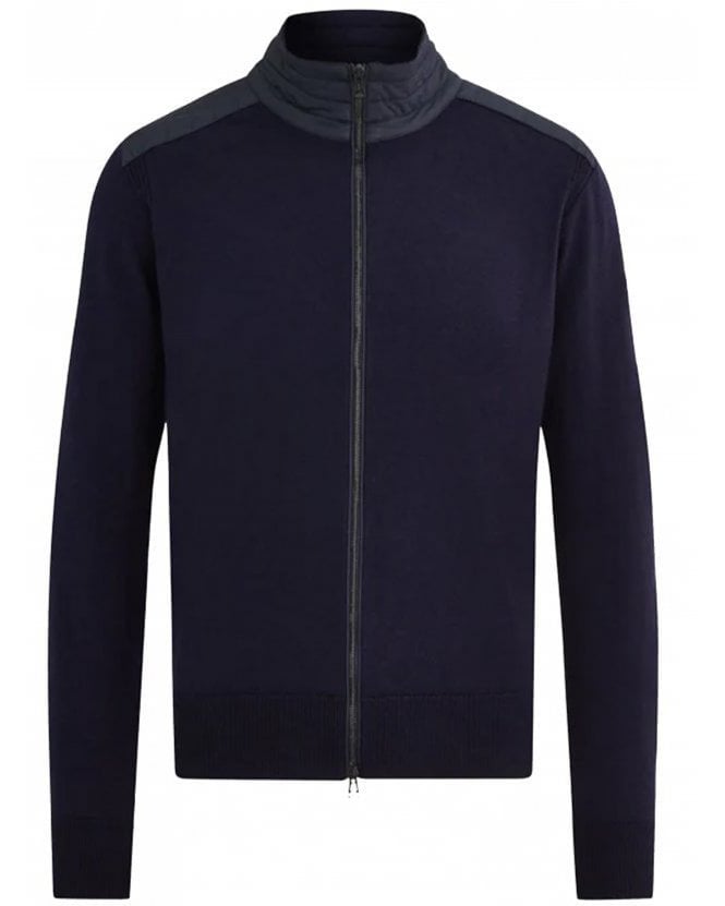 Belstaff Mens Kelby Zip Cardigan Jumper Washed Navy