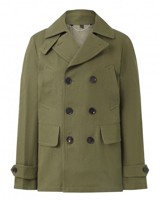 Belstaff Mens Milford Short Peacoat - True Olive (Green)