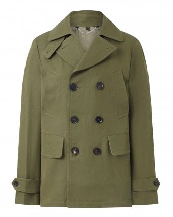 Mens Milford Short Peacoat - True Olive (Green)