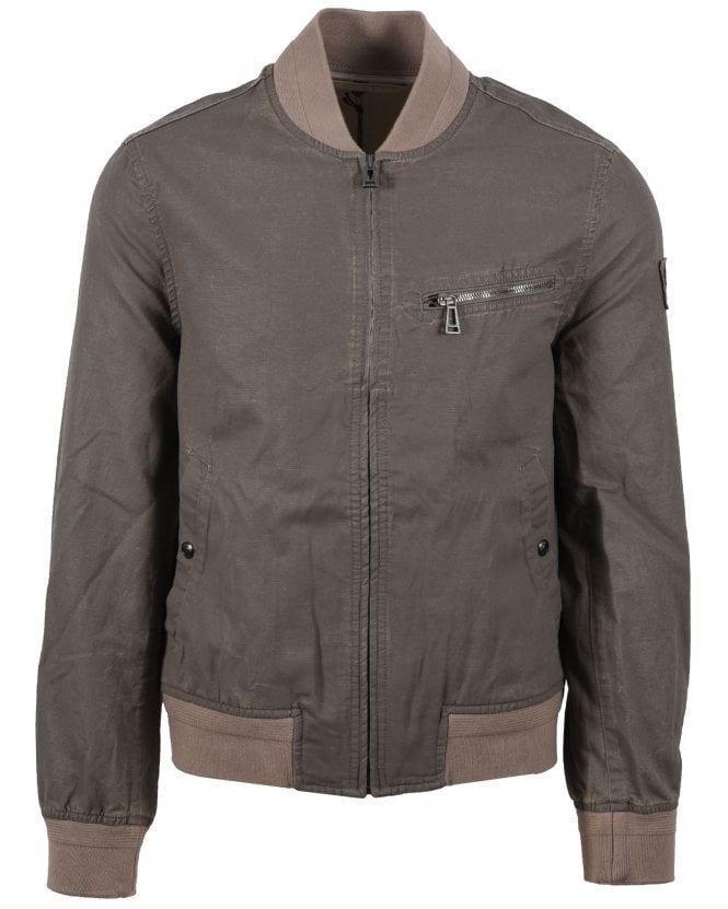 Belstaff Mens Vantage Bomber Jacket Dark Pumice Brown