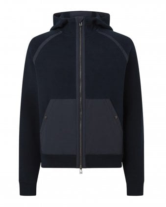 Mens View Full Zip Hooded Mixed Sweatshirt - Dark Ink (Navy)