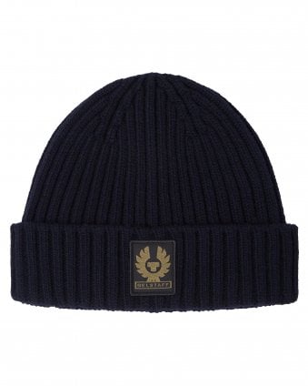 Mens Watch Knitted Beanie Hat - Dark Navy Blue 