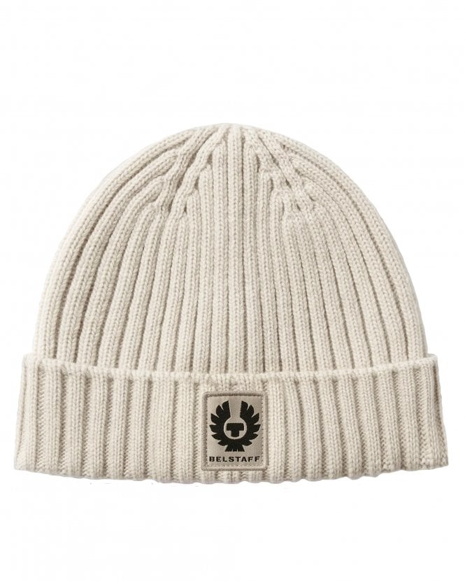Belstaff Mens Watch Knitted Beanie Hat - Light Beige (Pale Stone)
