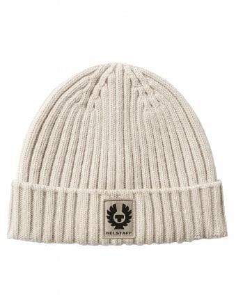 Mens Watch Knitted Beanie Hat - Light Beige (Pale Stone)
