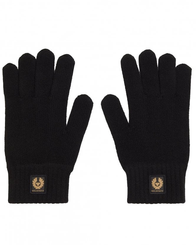 Belstaff Mens Watch Knitted Gloves - Black