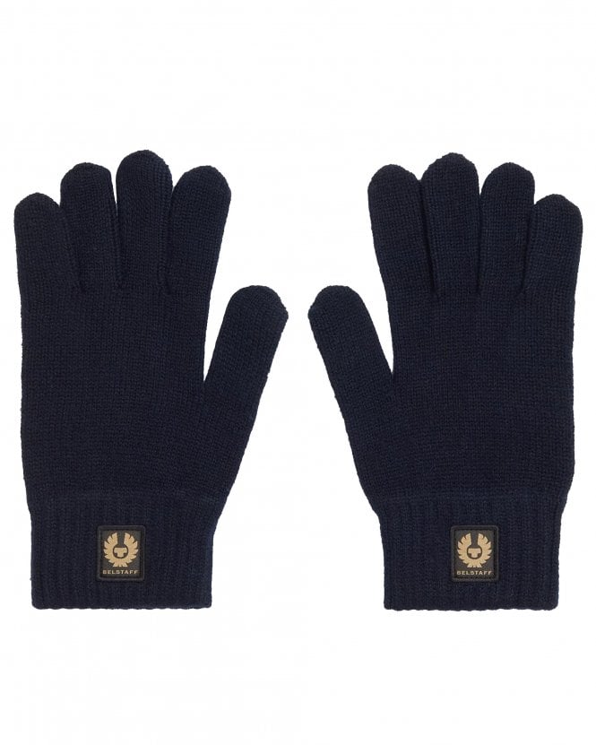 Belstaff Mens Watch Knitted Gloves - Navy Blue (Dark Ink) 