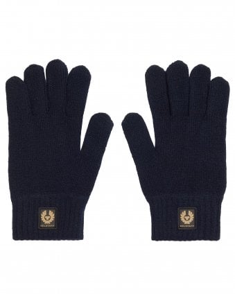 Mens Watch Knitted Gloves - Navy Blue (Dark Ink) 