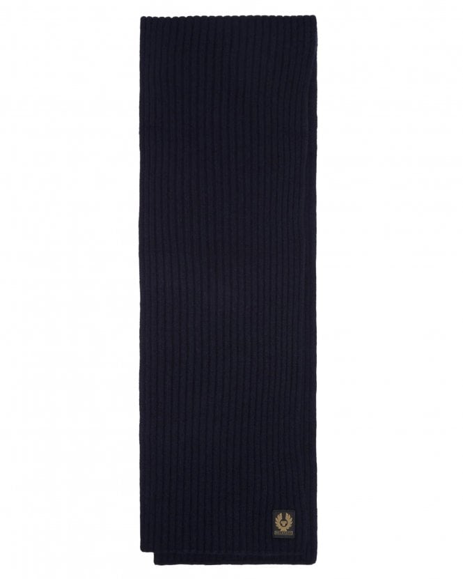 Belstaff Mens Watch Knitted Scarf - Dark Navy