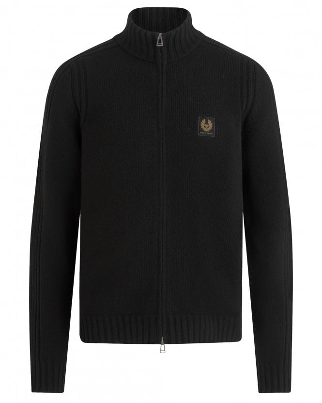 Belstaff Mens Watch Regular Fit Full-Length Zip Cardigan Jumper - Black 