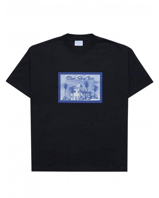 Blue Sky Inn Mens Postcard T-Shirt Black