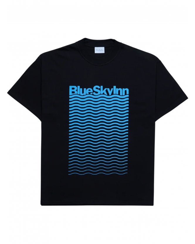 Blue Sky Inn Mens Waves Logo T-Shirt Black