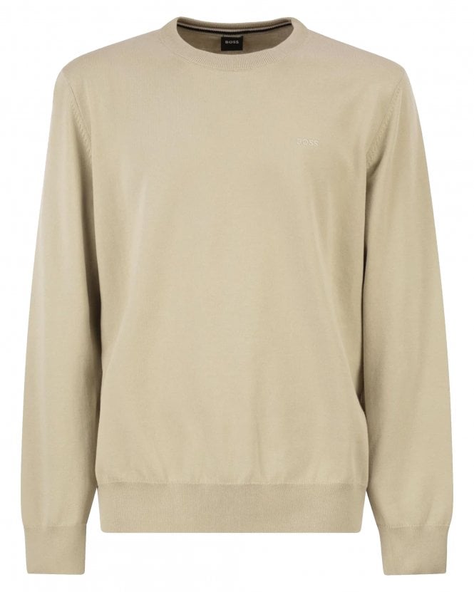 BOSS BLACK Mens Upacas-L Embroidered Logo Sweatshirt - Beige