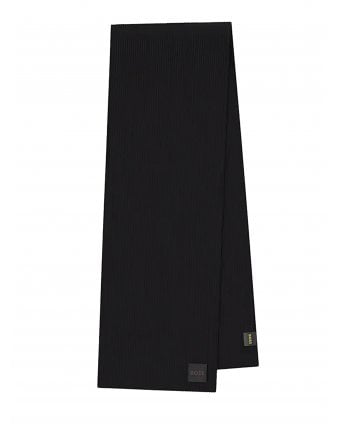 Foxon R Logo Badge Wool Scarf Black