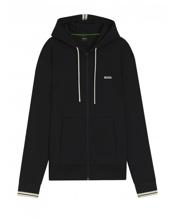 BOSS FZ Zone Stripe Details Zip Hoodie Black