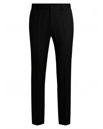 H-Genius MM 214 Serge Slim Fit Smart Wool Trousers Black