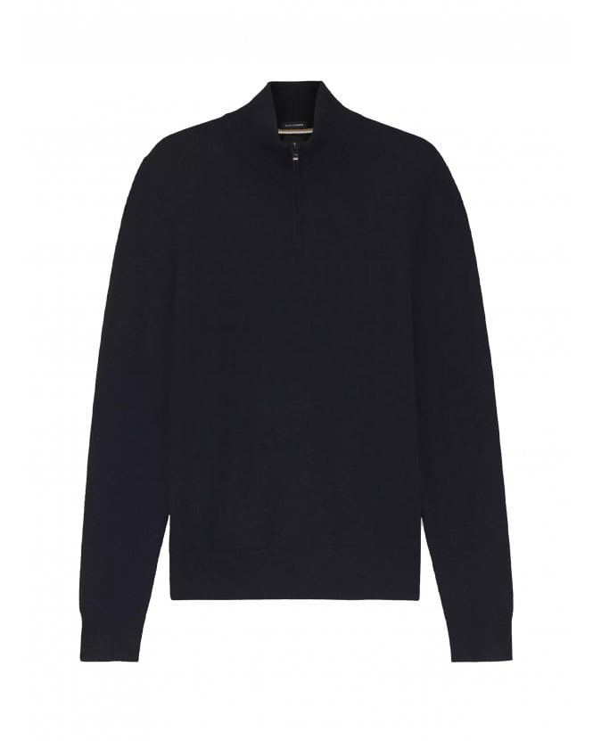 BOSS H-Hermarlo Quarter Zip Jumper Dark Blue