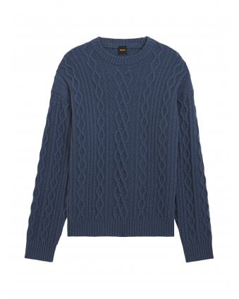 Kableto Cable Knit Jumper Open Blue