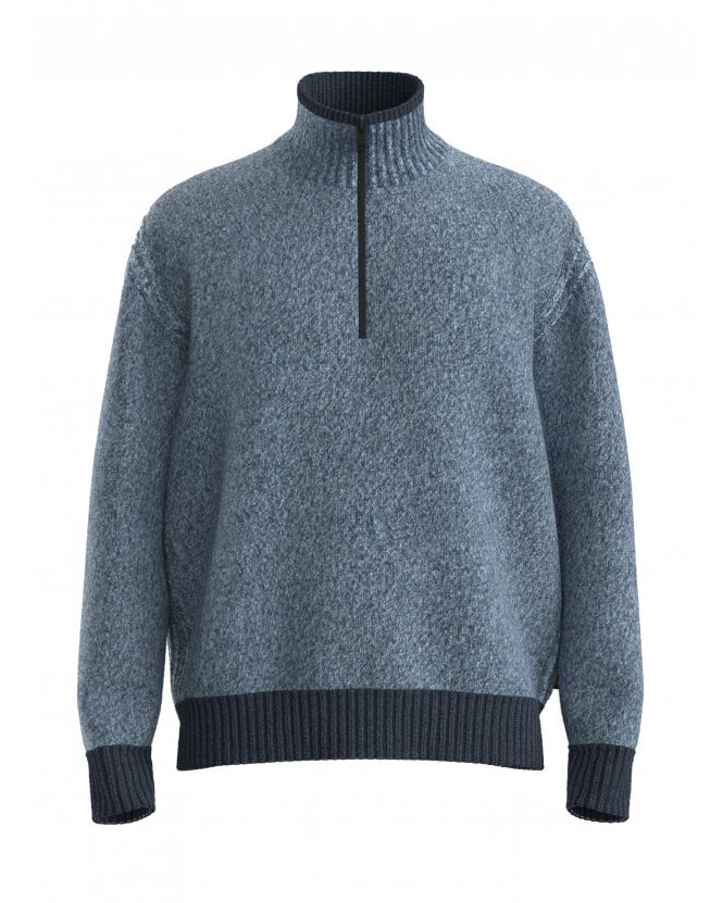 BOSS Kobear Quarter Zip Heavyweight Jumper Dark Blue
