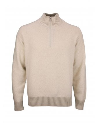 Kobear Quarter Zip Heavyweight Jumper Light Beige