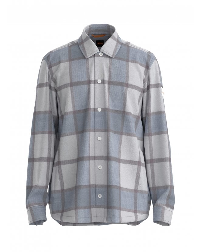 BOSS Locky_2_M Check Overshirt Blue/Grey