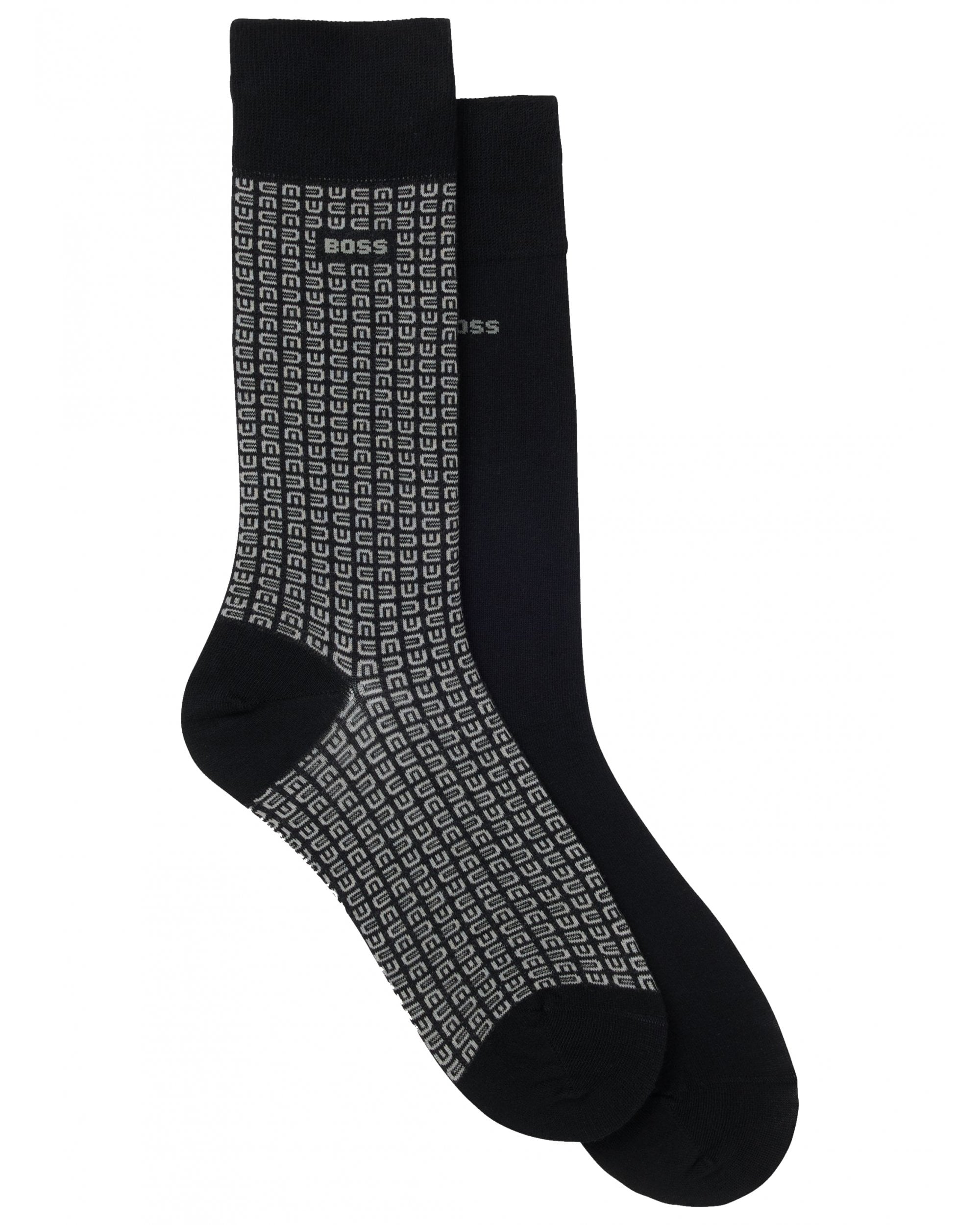 Boss Mens 2 Pack RS Mini Pattern CC Socks Black