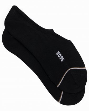 Mens 2P LC Iconic CC Two-Pack Cotton-Blend Invisible Socks - Black