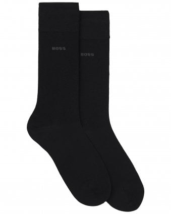 Mens 2P_RS_Bamboo Two-Pack Regular-Length Socks - Black