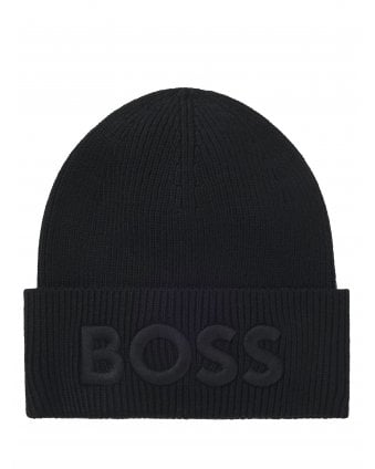 Mens AFox_R Embroidered Logo Beanie Black