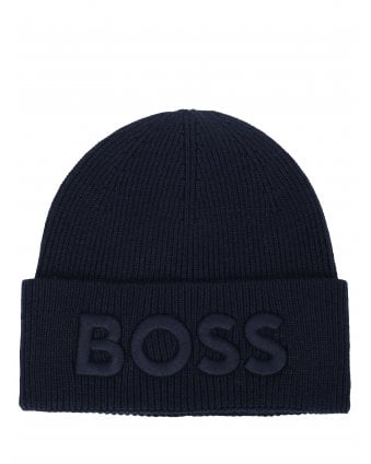Mens AFox_R Embroidered Logo Beanie Dark Blue
