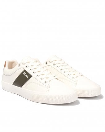 Mens Aiden_Tenn_GRLTP Low Top Grained Trainers - Open White
