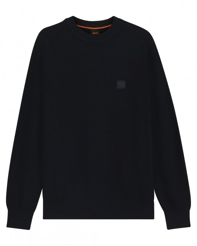 BOSS Mens Anion_S Cotton-Cashmere Sweatshirt Dark Blue