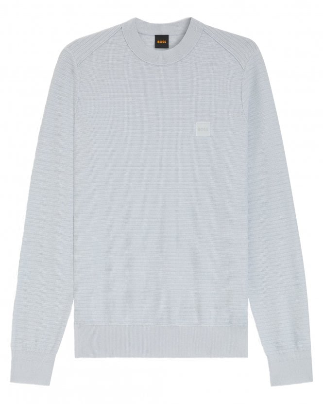 BOSS Mens Anion_S Cotton-Cashmere Sweatshirt - Light Grey