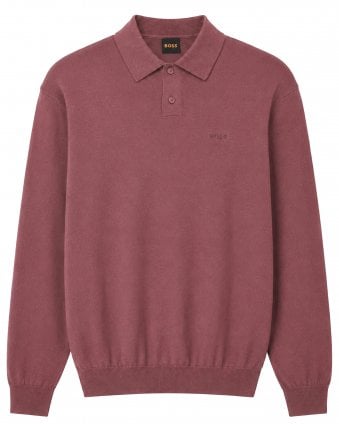 Mens Asac_PL Long Sleeve Polo Shirt - Medium Red
