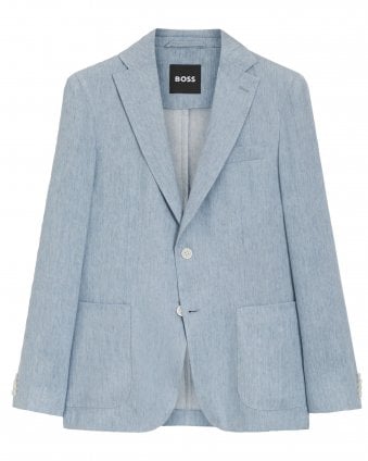 Mens C Hanry 262 Slim-Fit Linen Blend Jacket - Light Blue