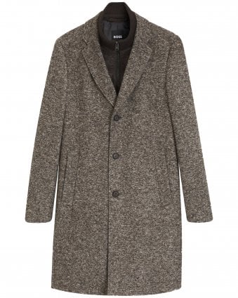 Mens C-Hyde-J-Bib-Pad-264 Slim Fit Italian Jersey Coat - Brown