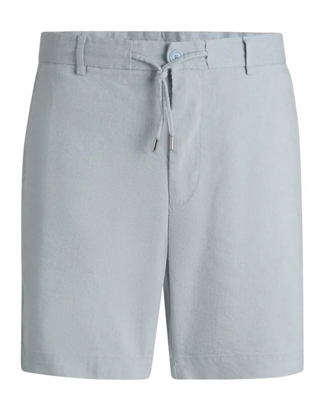 BOSS Mens C-Kane-RDS Linen Shorts Light Blue