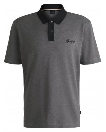 Mens C-Paras 104 Script Logo Polo Shirt Grey