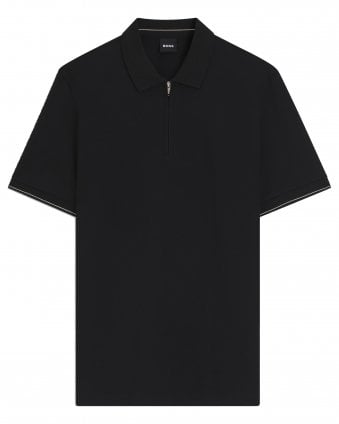 Mens C_Pei 90 Quarter Zip Polo Shirt - Black