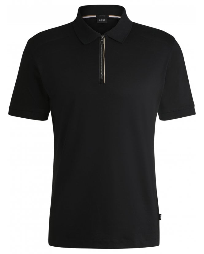 BOSS Mens C-Polston Zip Polo Shirt Black