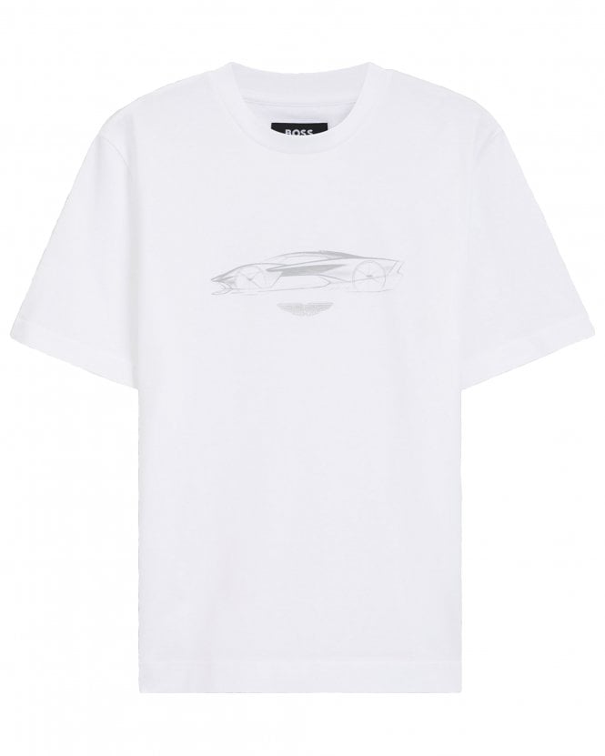 BOSS Mens C-Taut AM_181 Aston Martin Graphic T-Shirt - White