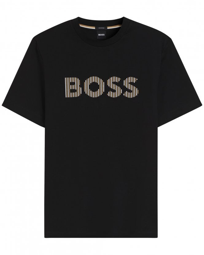 BOSS Mens C-Thompson 41 Stripe Artwork T-Shirt - Black
