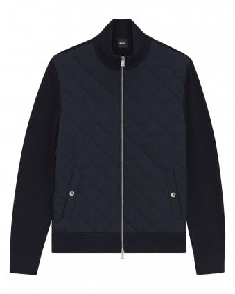 Mens C-Ubon Knitted-Wool Jacket - Dark Blue