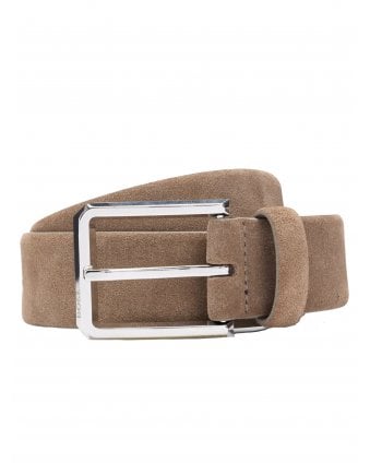 Mens Caleb Suede Belt Light Brown