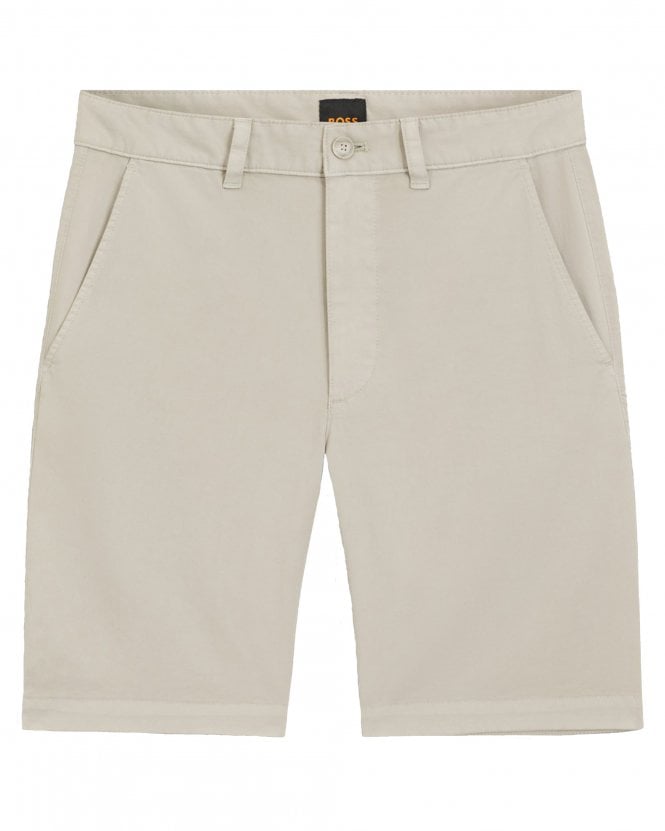 BOSS Mens Chino_Slim_1 Stretch Cotton Slim Fit Chino Shorts - Beige