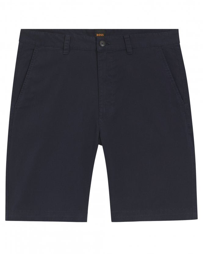 BOSS Mens Chino_Slim_1 Stretch Cotton Slim Fit Chino Shorts - Dark Blue