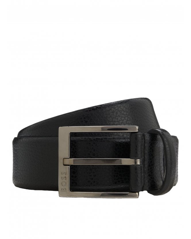 BOSS Mens Elloy-Gr Grained Belt Black