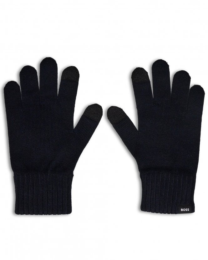 BOSS Mens Falco Knit Gloves - Dark Blue (Navy)