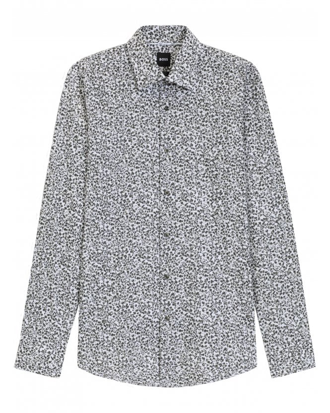 BOSS Mens H-Hank C3-214 Kent Floral Shirt Green