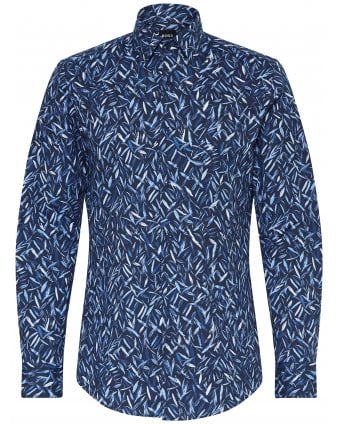Mens H-Hank Leaf Shirt Dark Blue
